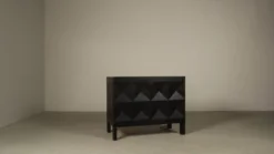 Jean Batenburg pour cabinet de bar brutaliste en chêne ébène, Belgique, années 1960.