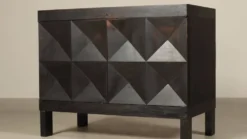 Jean Batenburg pour cabinet de bar brutaliste en chêne ébène, Belgique, années 1960.