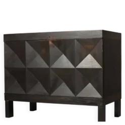Jean Batenburg pour cabinet de bar brutaliste en chêne ébène, Belgique, années 1960.