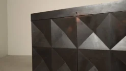 Jean Batenburg pour cabinet de bar brutaliste en chêne ébène, Belgique, années 1960.