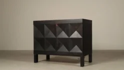 Jean Batenburg pour cabinet de bar brutaliste en chêne ébène, Belgique, années 1960.