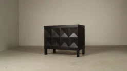 Jean Batenburg pour cabinet de bar brutaliste en chêne ébène, Belgique, années 1960.