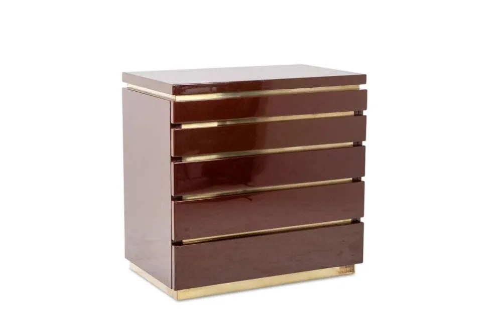 Jean-Claude Mahey. Commode en bois laqué. Années 1970-80.