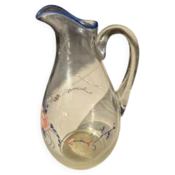 Jean Luce pour Baccarat - Pichet à eau Art Déco en cristal émaillé