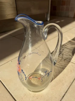 Jean Luce pour Baccarat - Pichet à eau Art Déco en cristal émaillé