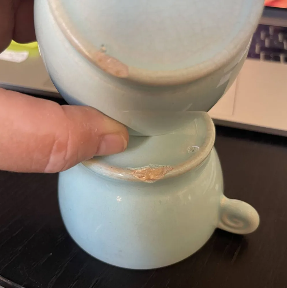 Jean luce pour villeroy & boch mettlach, rare service à thé art déco bleu c