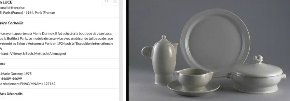 Jean luce pour villeroy & boch mettlach, rare service à thé art déco bleu c