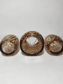 Jeu de toilette en cristal de Bohême. République tchèque, années 1950.