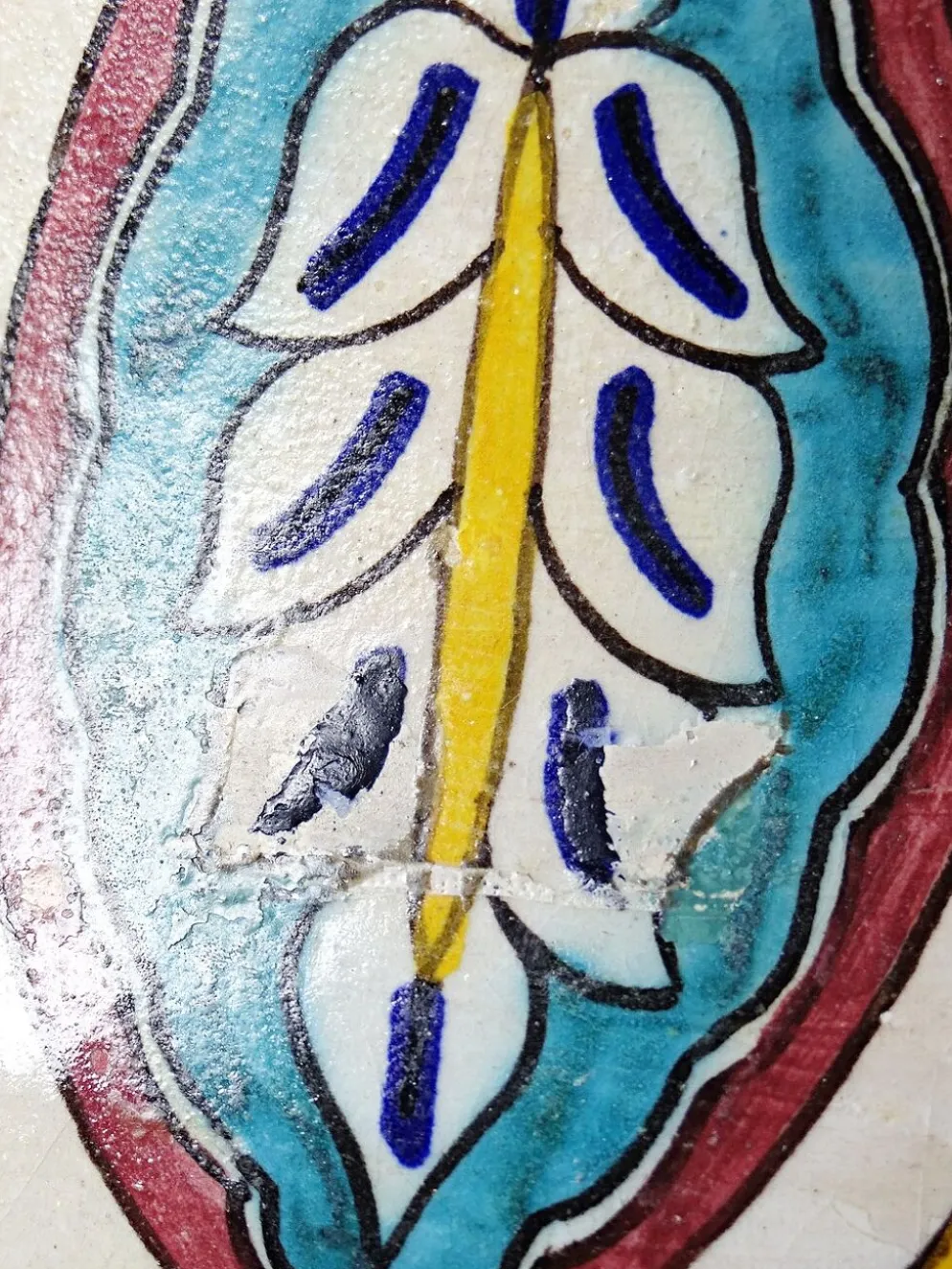 Jobbana ancienne de Fès en faïence polychrome, Maroc XXe