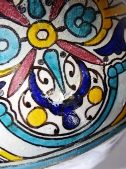 Jobbana ancienne de Fès en faïence polychrome, Maroc XXe