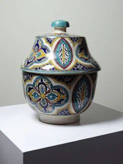 Jobbana ancienne de Fès en faïence polychrome, Maroc XXe