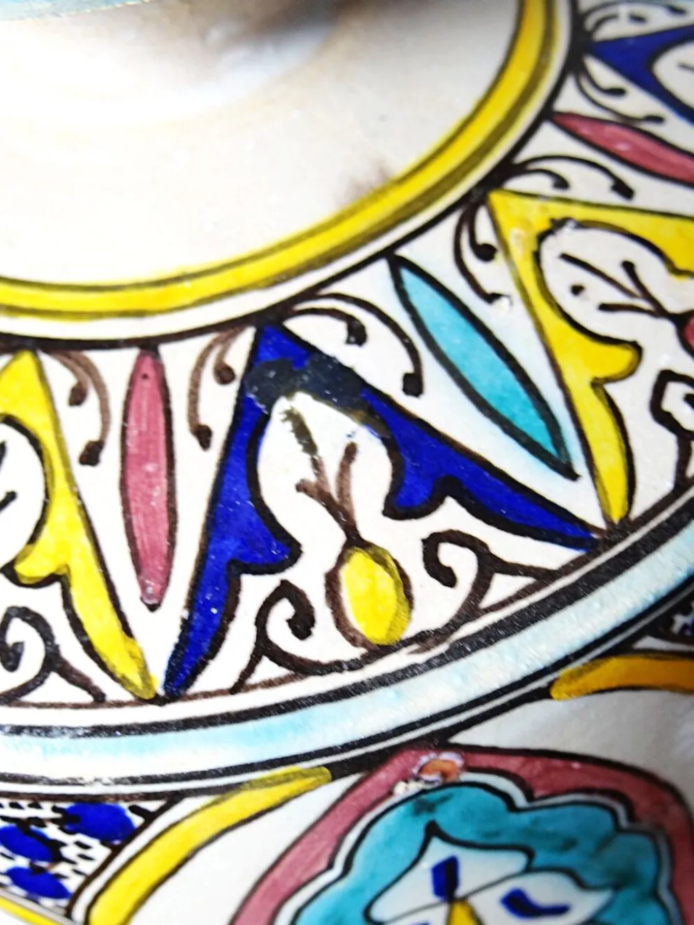 Jobbana ancienne de Fès en faïence polychrome, Maroc XXe