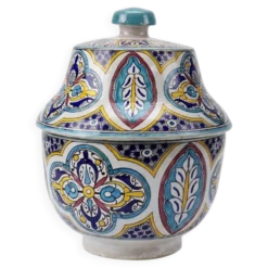 Jobbana ancienne de Fès en faïence polychrome, Maroc XXe