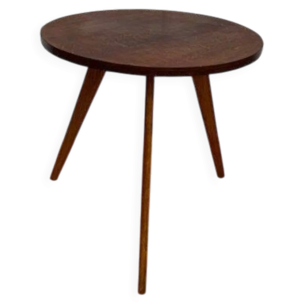 Jolie petite table ronde vintage pieds compas