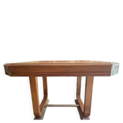 Jolie table à manger carrée en noyer massif style Art Deco / 1930