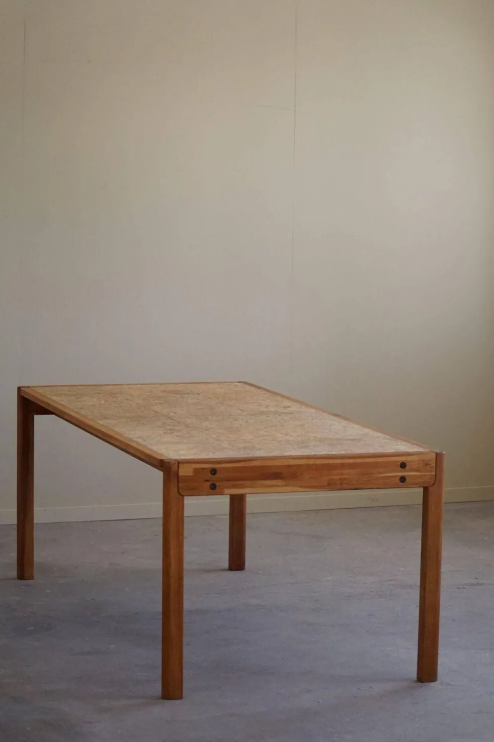 Jørgen Bækmark, Table de salle à manger en Oak & Cork, Danish Mid Century Modern, 1960s