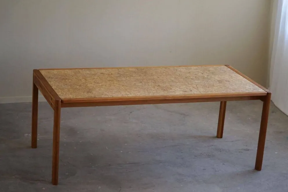 Jørgen Bækmark, Table de salle à manger en Oak & Cork, Danish Mid Century Modern, 1960s