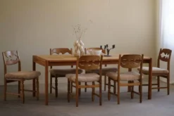 Jørgen Bækmark, Table de salle à manger en Oak & Cork, Danish Mid Century Modern, 1960s