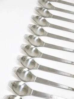 Jusqu'à 7 Sporks de fête mi-siècle (Cuillère & Fourchette) Flatware Göffel par Amboss Autriche