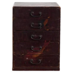 Kodansu ancien japonais laqué à cinq tiroirs – Japon, vers 1900