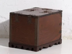Kyōdai-bako japonais ancien en bois de keyaki avec miroir, période Meiji/Taishō (vers 1890-1925) #27