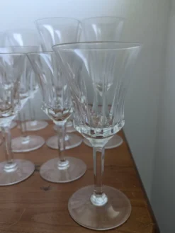 Large 19-Piece Vintage Val Saint Lambert Crystal Glassware Set