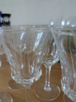 Large 19-Piece Vintage Val Saint Lambert Crystal Glassware Set