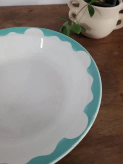 Large plat creux turquoise