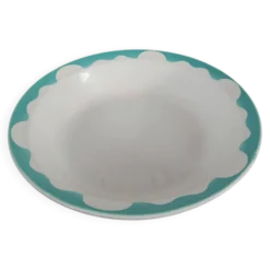 Large plat creux turquoise