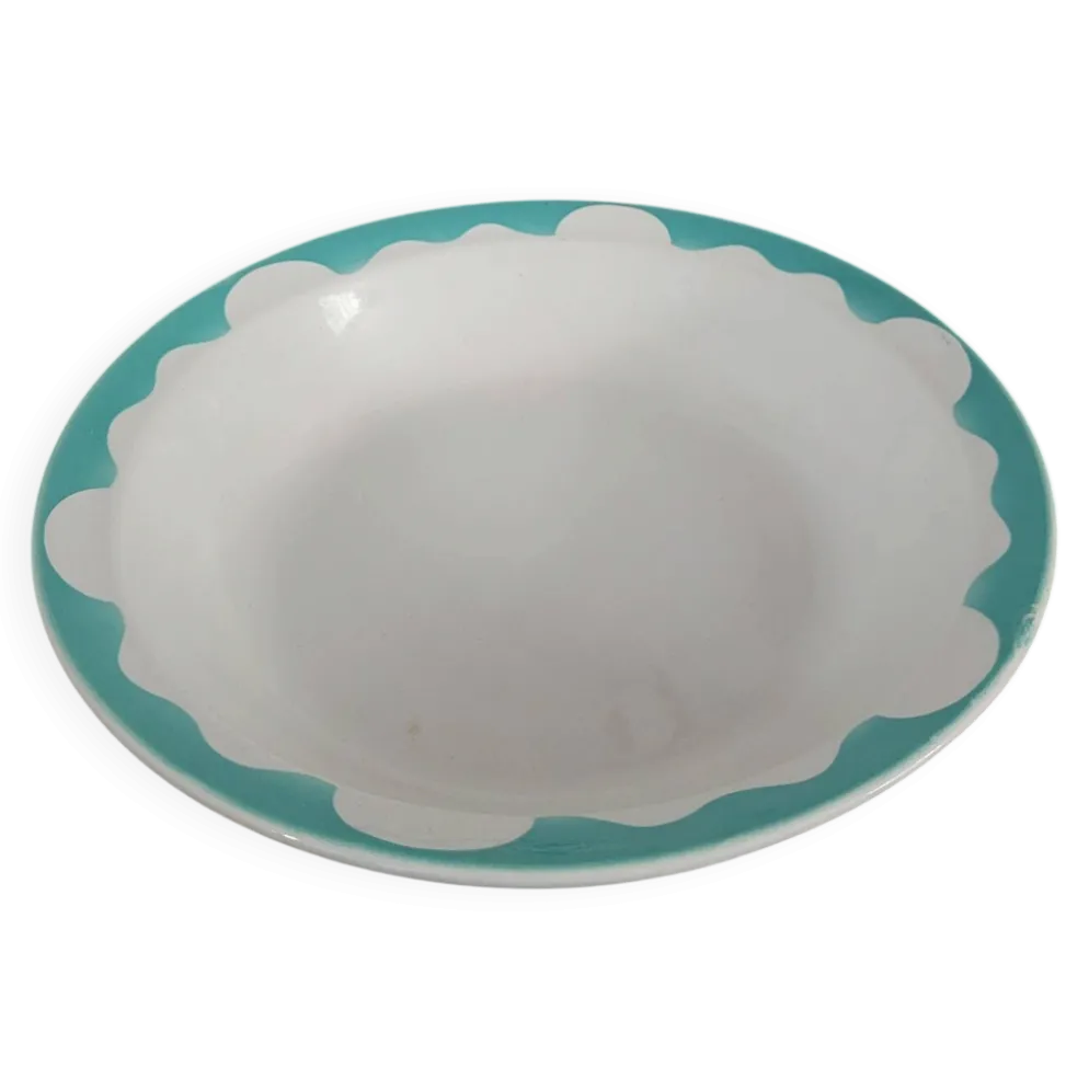 Large plat creux turquoise