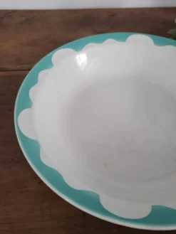 Large plat creux turquoise