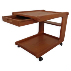 Large Rollable Teak Bar Cart, 1960s