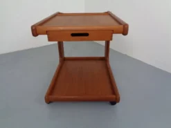 Large Rollable Teak Bar Cart, 1960s