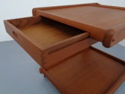 Large Rollable Teak Bar Cart, 1960s