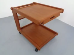 Large Rollable Teak Bar Cart, 1960s