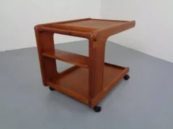 Large Rollable Teak Bar Cart, 1960s