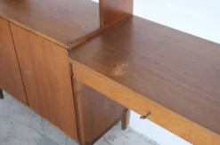 Large Scandinavian wall system in teak with integrated desk – vintage from the 1970s.