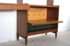 Large Scandinavian wall system in teak with integrated desk – vintage from the 1970s.