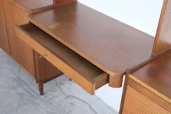 Large Scandinavian wall system in teak with integrated desk – vintage from the 1970s.