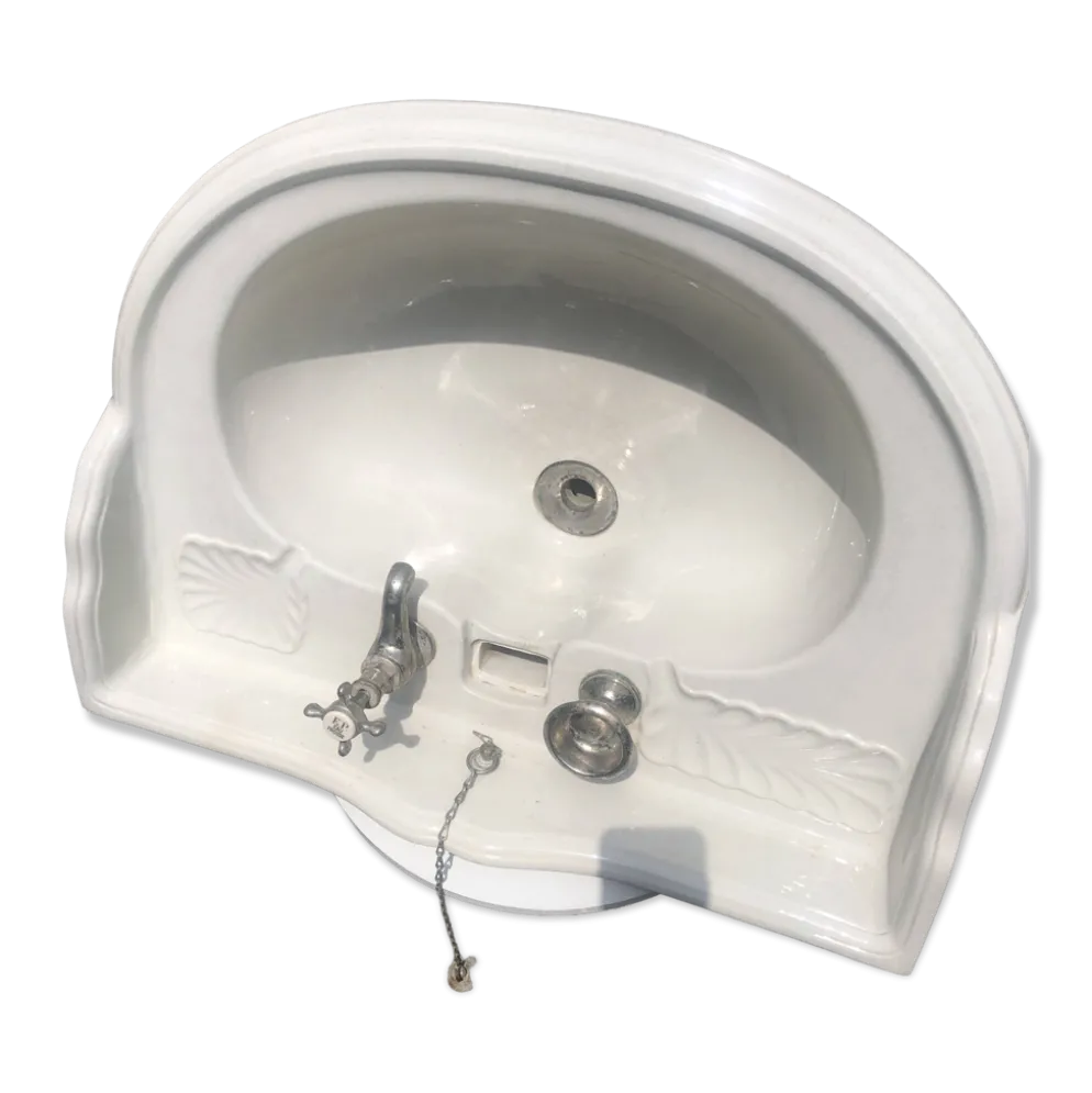Lavabo ancien mural en porcelaine anglaise Torcher – Robinetterie d'origine