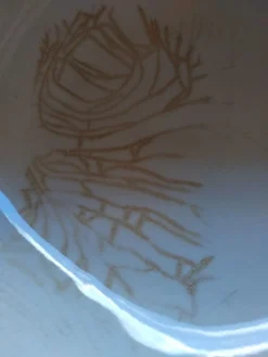 Lavabo de cabine origine paquebot en faïence craquelée