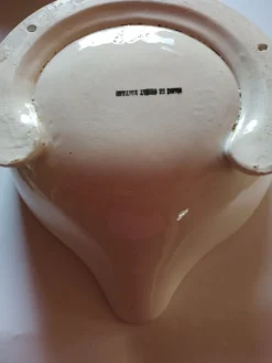 Lavabo de cabine origine paquebot en faïence craquelée