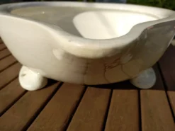 Lavabo de cabine origine paquebot en faïence craquelée
