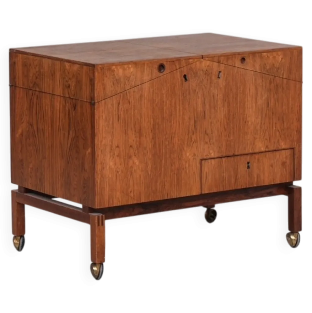 Leif Alring Cabinet de Bar en Bois de Rose Danois du Milieu du Siècle