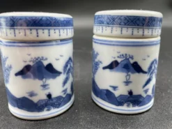 Élégant nécessaire de table, porcelaine chinoise, bleu et blanc, Condiments