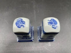 Élégant nécessaire de table, porcelaine chinoise, bleu et blanc, Condiments