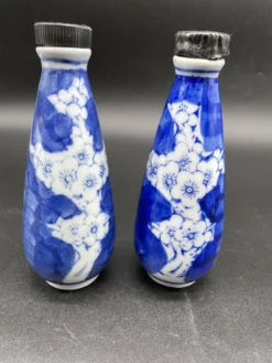 Élégant nécessaire de table, porcelaine chinoise, bleu et blanc, Condiments