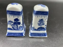 Élégant nécessaire de table, porcelaine chinoise, bleu et blanc, Condiments