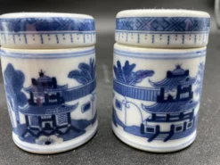 Élégant nécessaire de table, porcelaine chinoise, bleu et blanc, Condiments