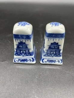 Élégant nécessaire de table, porcelaine chinoise, bleu et blanc, Condiments